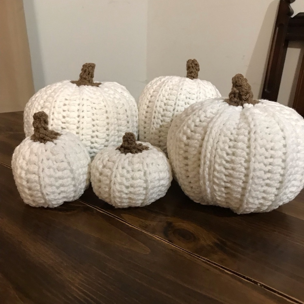 White pumpkin set of 5